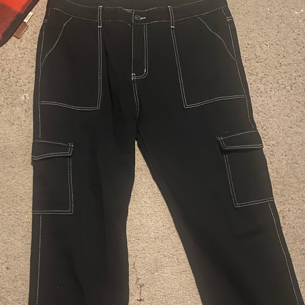 Black and white Cargo Pants XXL